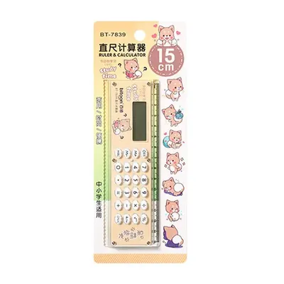 Cute Calculator For School Multifunctional Cartoon Ruler Calculator Cute Portable Desktop Calculator