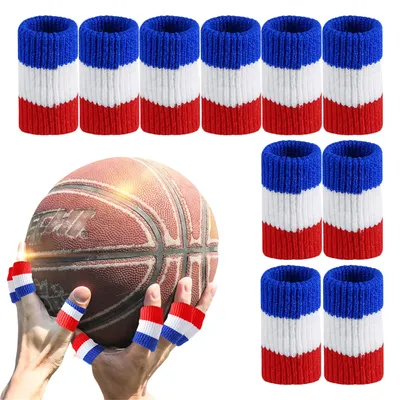 10PCS Elastic Finger Sleeves Basketball Sports Safety stretchable Thumb Brace Protector For