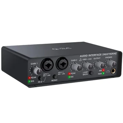 Teyun Q24 Universal Professional Audio Interface USB Computer Arranger Sound Card With Monitor