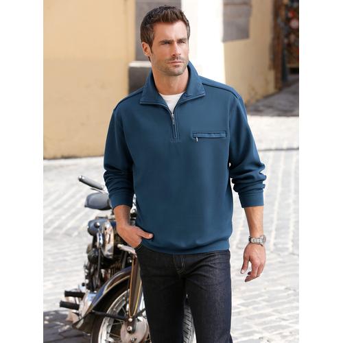 Sweatshirt HAJO Gr. 60/62, blau (jeansblau) Herren Sweatshirts