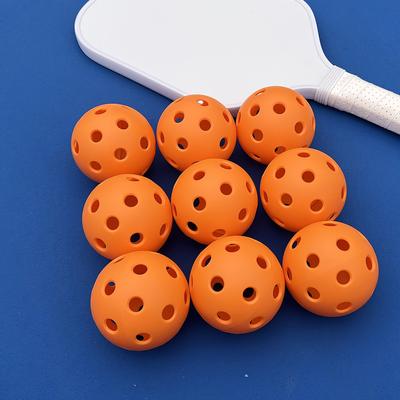 TEMU 9pcs Premium Indoor Pickleballs - 26 Holes, Tpe Material, Standard - Green, Orange & Yellow