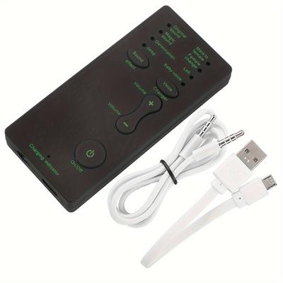 TEMU Portable Mini Voice Changer Live Broadcast Sound Card For Mobile Phone And Pc, English Version, Multiple Sound Effects, Compatible With Various Applications