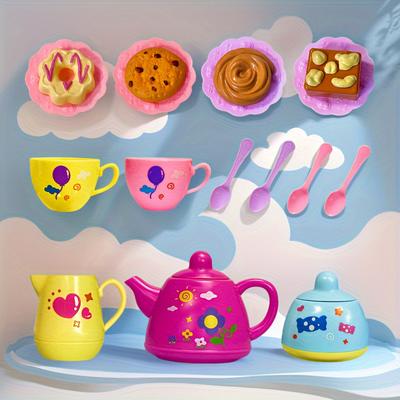 TEMU Kids Set, Doll House Play Kitchen Toys, With Kettle, And Accessories, Play Food For Boys And Girls, And Christmas Gifts