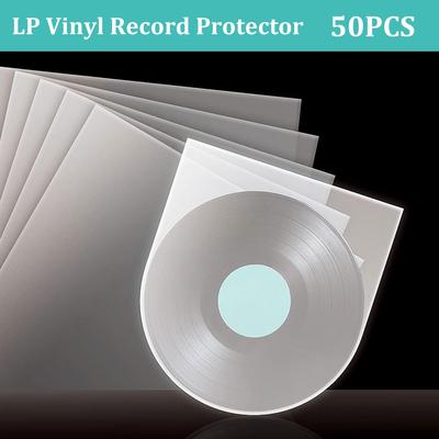 TEMU 50pcs Anti-static Round Bottom Lp Vinyl Record Inner Sleeves - Uncharged Pe (polyethylene) Protectors For 12-inch Vinyl Record Storage - Extend The Lifespan Of Your Vinyl Records Collection