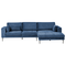 Ecksofa Blau Stoff L-förmig 3-Sitzer Sofa Linksseitig mit Losen Kissen Schwarzen Metallfüßen Wohnzimmermöbel Modern Wohnecke Sitzecke