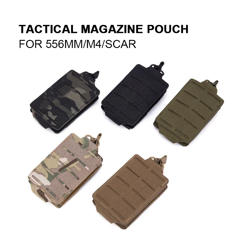 Dul556 mm Poudres Mag Simple Magazine Bag, Open-Top Molle Bag pour figuré M14 M16 AR-15 5.56MM Rifle Magazines