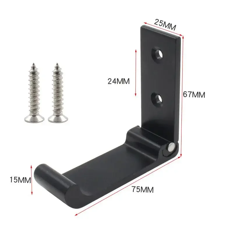 Kopfhörerständer, faltbar, zur Wandmontage, Kopfhörerhalter, Headset-Wandaufhänger, Aluminium-Wandhalterung mit Haken Image