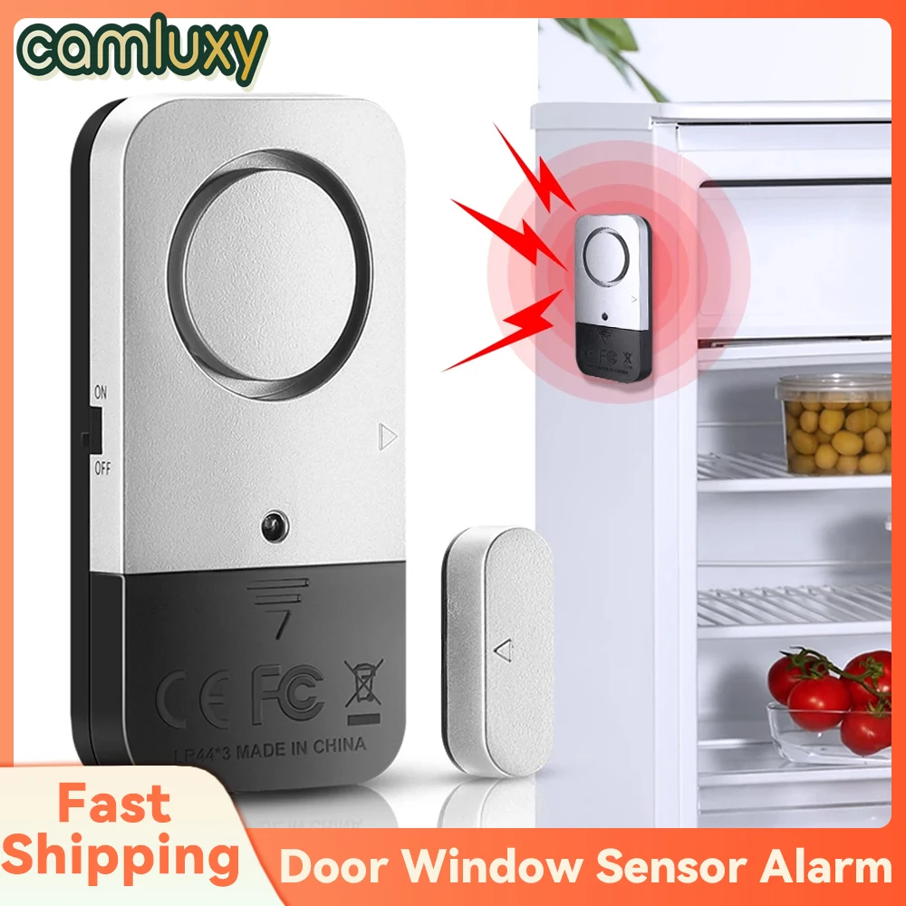 Camluxy Tür-Fenster-Sensor-Alarm, 120 dB, kabelloser Hausalarm, Sicherheitsschutzsystem, magnetischer Einbruchalarm für Tür und Fenster