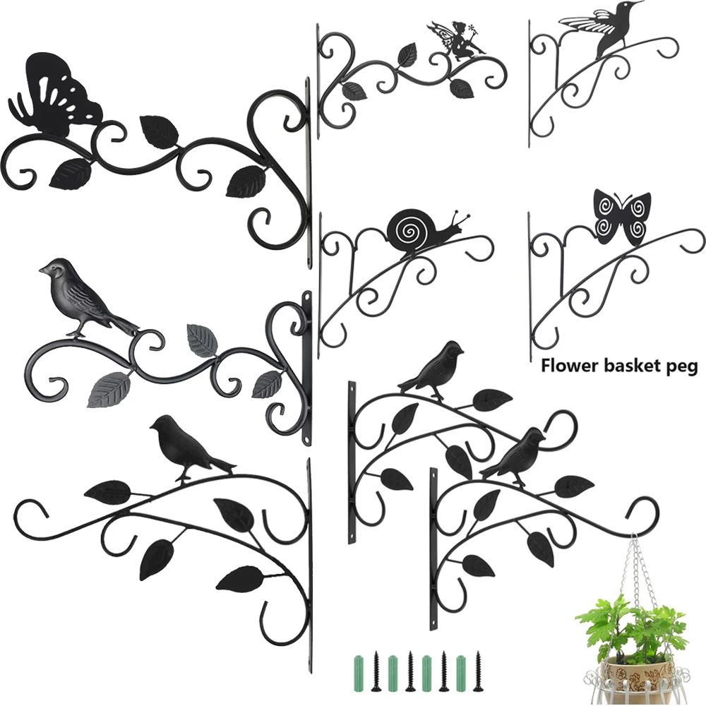 Pflanzen halterungen hängen Blumentopf Korb Blumen korb halter rustikalen Stil Metall halterung Kleiderbügel breite Basis wetterfest für Pflanze