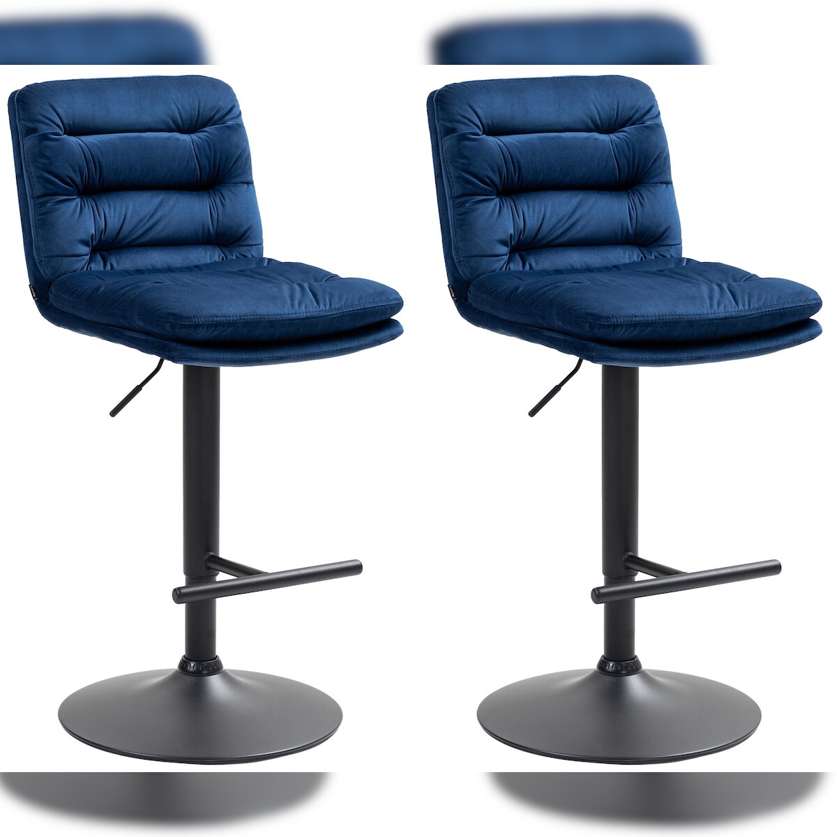 CLP 2er Set Barhocker Damar Samt blau/schwarz Image