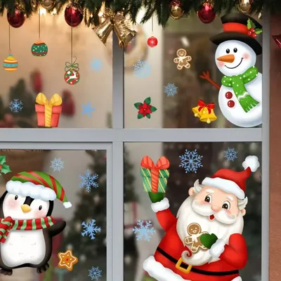 Home dekorative Aufkleber Weihnachten Fenster Schlafzimmer Wohnzimmer Blackout Aufkleber Image