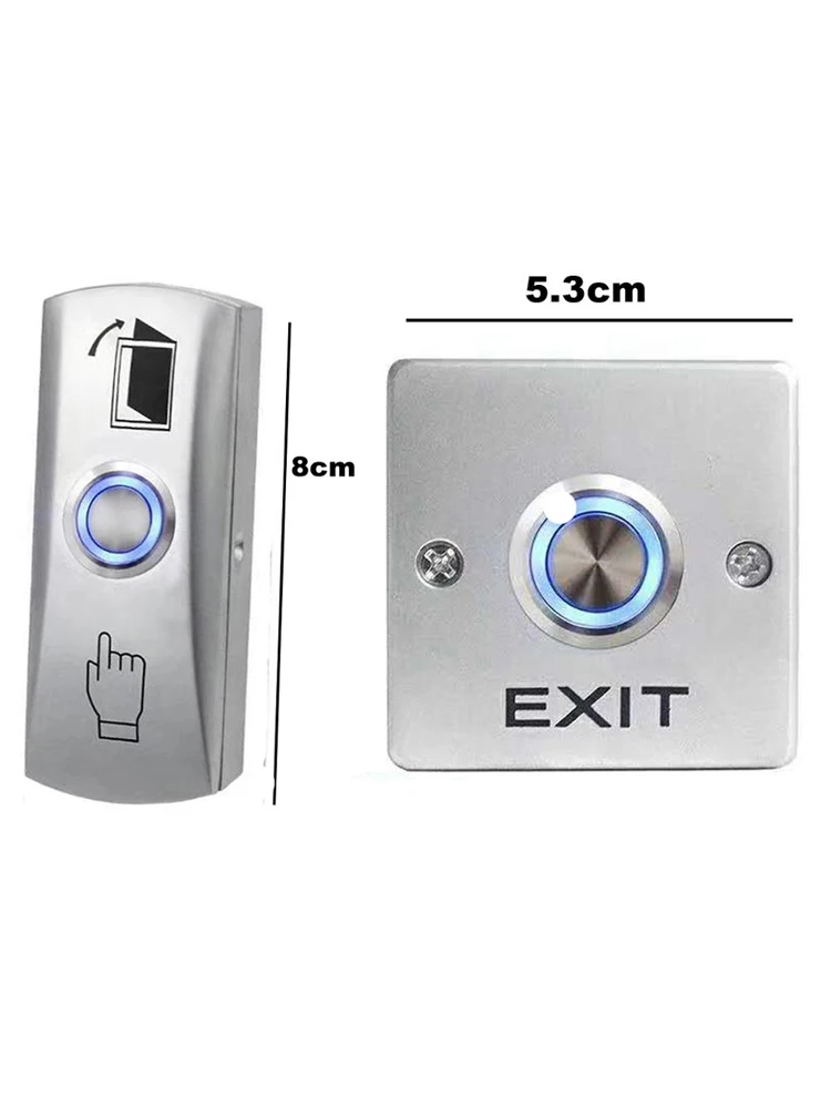 Zinklegierung Exit Button Schalter NO/COM Türsystem Push Exit Release Button Schalter für Zugangskontrolle Hintergrundbeleuchtungstaste Image