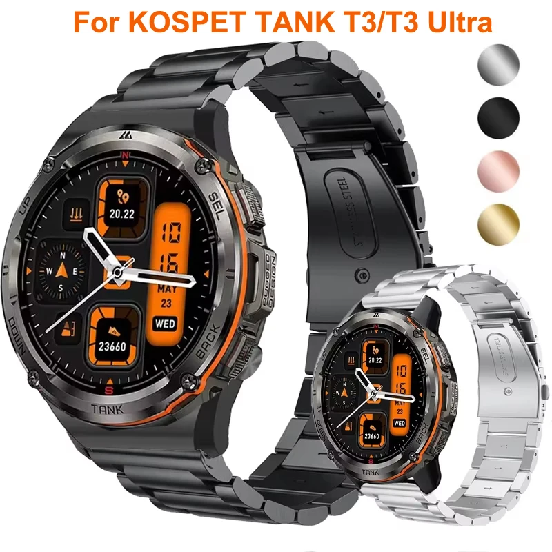 22mm Edelstahl Armband Für KOSPET TANK T3/T3 Ultra Smartwatch Armband Correa Für KOSPET TANK T3 Ultra Band armband Gürtel Image