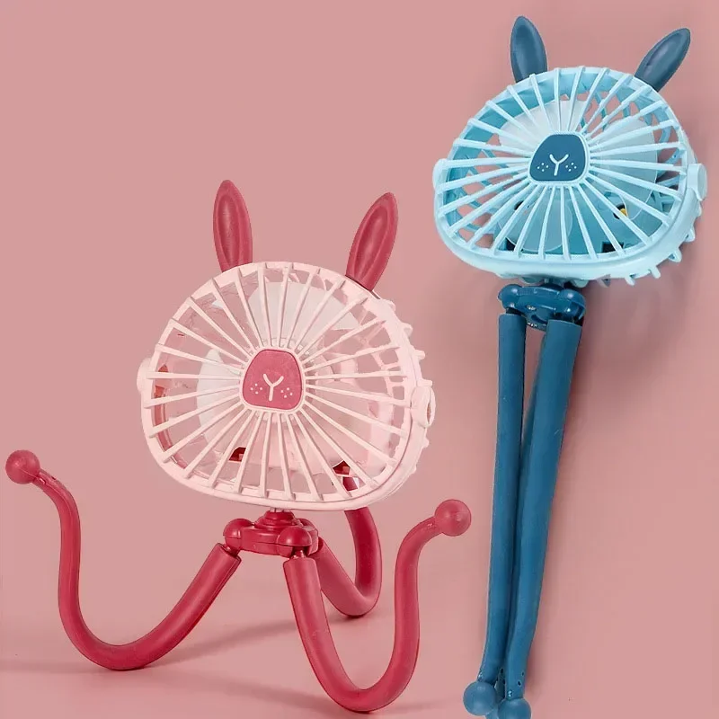 Kinderwagen Fan mit Clip, Octopus Shapoed lustige Fan mit flexiblen Stativ gewickelt, USB wiederauf ladbare tragbare Lüfter für Autos itz Image