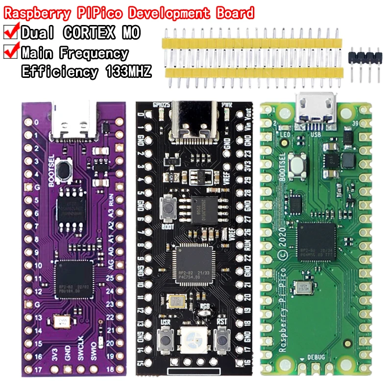 Raspberry Pi Pico Board RP2040 Dual-Core 264 KB ARM Low-Power-Mikrocomputer Hochleistungs-Cortex-M0+-Prozessor Image