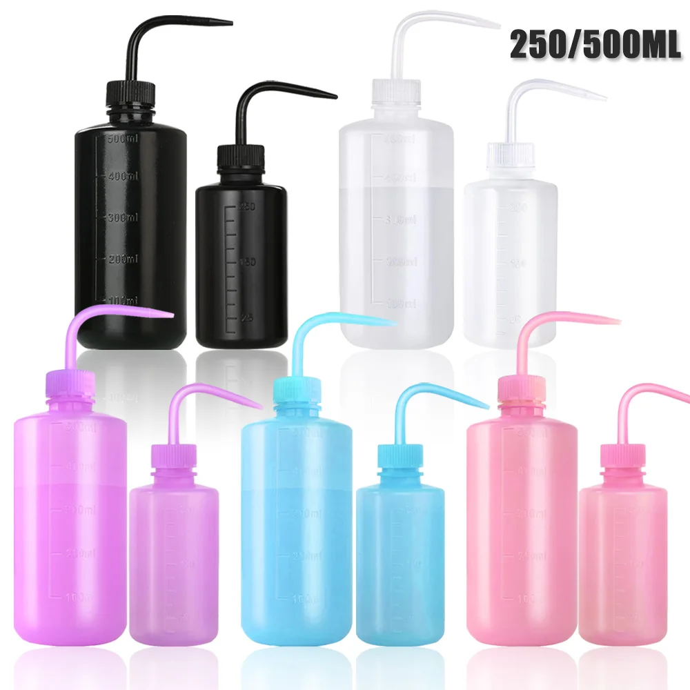 250/500 ml Tattoo Waschen Flasche Kunststoff Sicherheit Waschen Flaschen Labor Tattoo Squeeze Flasche Diffusor Squeeze Container Tattoo Zubehör Image