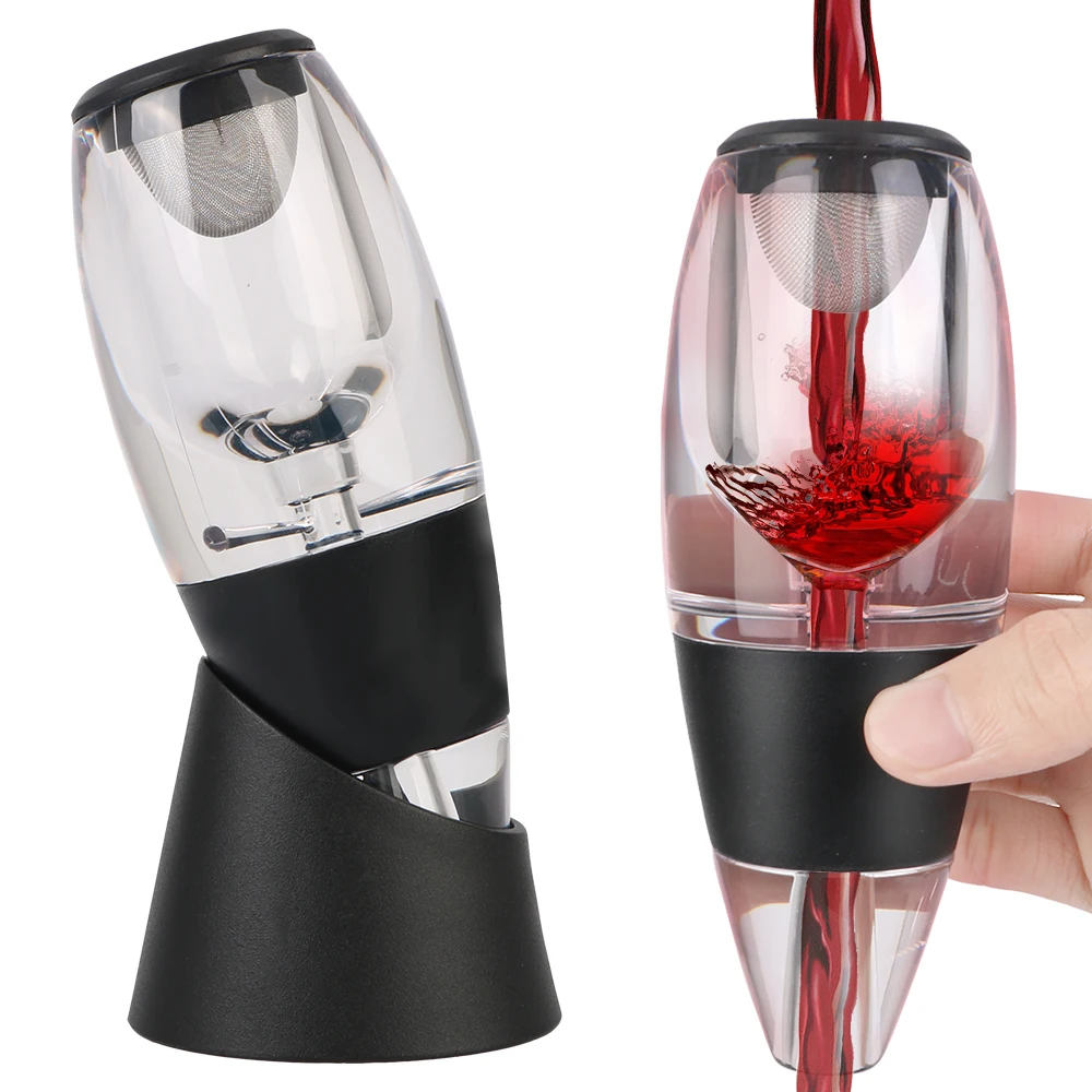 Schnelles Entlüften für Bar, Party, Küche, Weindekanter, Ausgießer mit Filter und Sockel, professioneller Rotwein-Whisky-Belüfter-Spender Image