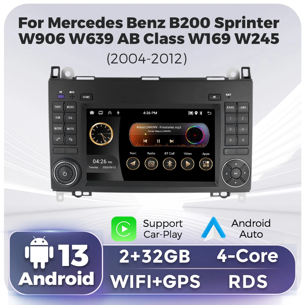 MEKEDE Android 13 Autoradio für Mercedes Benz B200 Sprinter W906 W639 AB Klasse W169 W245 Multimedia-Player CarPlay Auto WIFI GPS Image