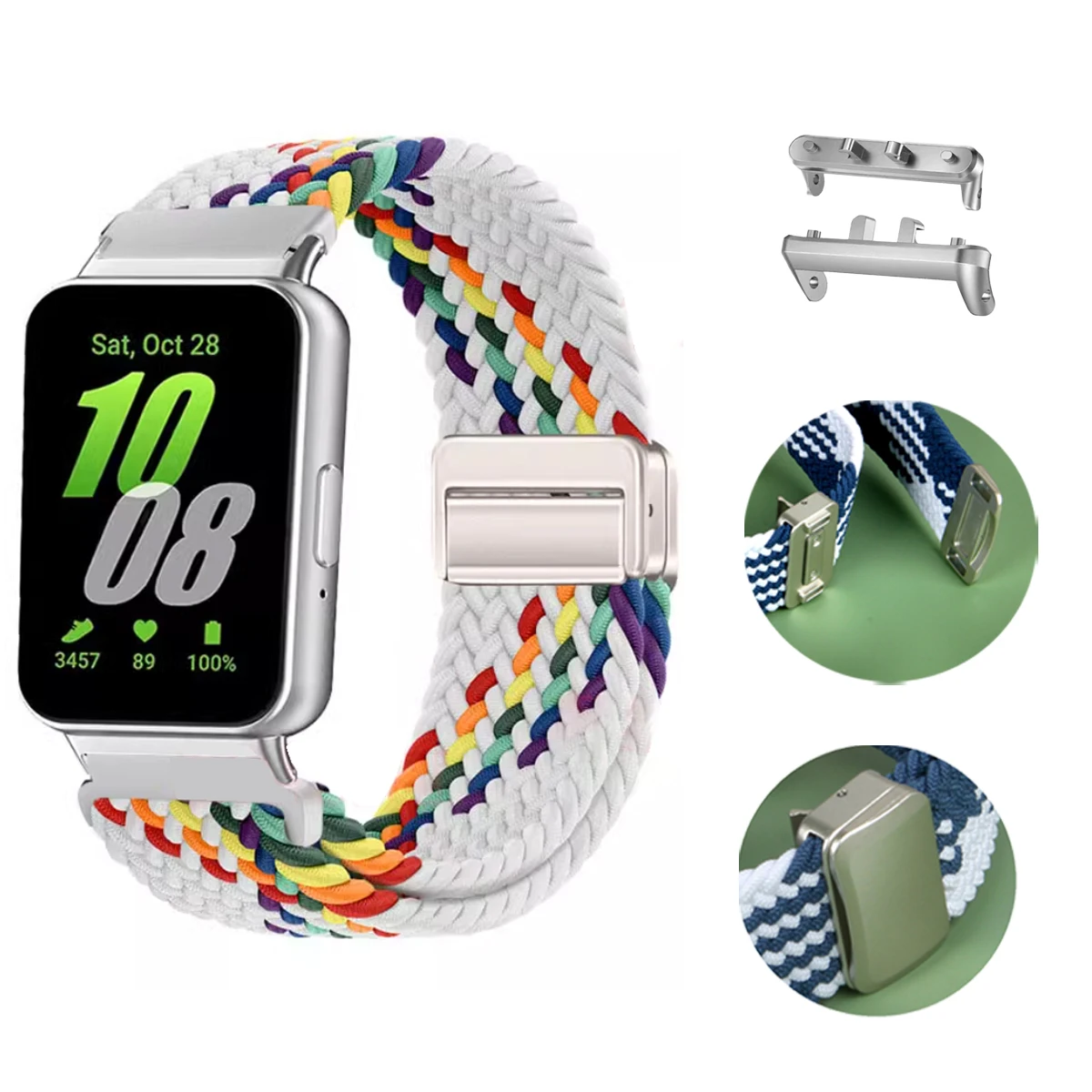 Geflochtenes Armband für Samsung Galaxy Fit 3 Watch, magnetisches Sport-Ersatzarmband für Samsung Galaxy Fit 3-Band-Zubehör Image