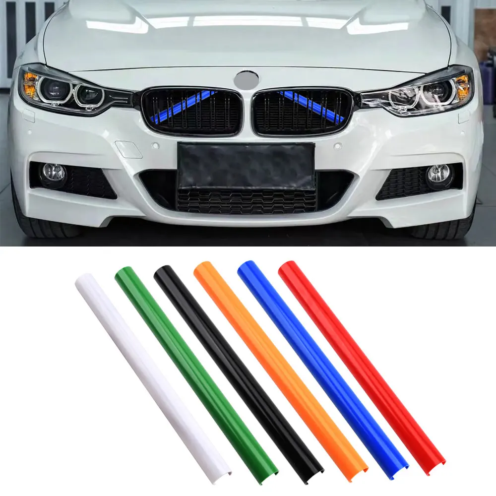 2Pcs Front Grille Trim Streifen Abdeckung Rahmen Aufkleber Für BMW F30 F31 F32 F33 F34 F36 F20 F21 F22 f23 G29 1 2 3 4 5 6 7 Serie Image