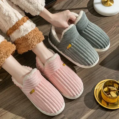 Fashion Fuzzy Women Shoes Indoor House Shoes Outdoor Antiskid Women Shoes Winter Warm Cozy Shoes