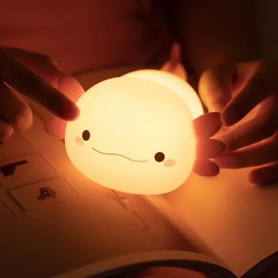 Axolotl Night Light For Kids Animal Silicone Nursery Night Lamp USB Rechargeable Table Lamp Touch