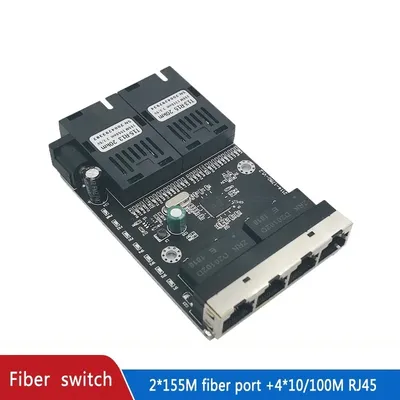 New Ethernet switch Fiber Optical Media Converter Single Mode 4 RJ45 and 2 SC fiber Port 10/100M