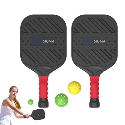 Pickle Ball Paddle 2pcs Portable Pickelball Set High Elastic Design Lightweight Fiberglass Surface