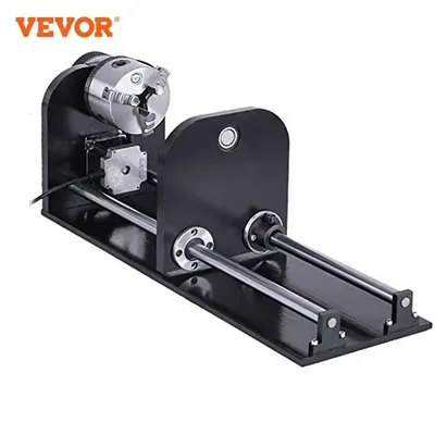 VEVOR CNC Router Rotary Axis with 8cm 3-Jaw 23cm Track Rotary Attachment CNC Router Axis for CO2