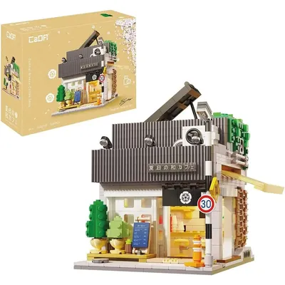 Creative Expert Street Scene MOC Summer Breeze Coffee Shop Model 1108PCS Building Blocks Brick Toys