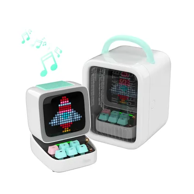 Divoom Ditoo-Pro Retro Pixel Art Bluetooth Portable Speaker Alarm Clock DIY LED Display Board, Cute