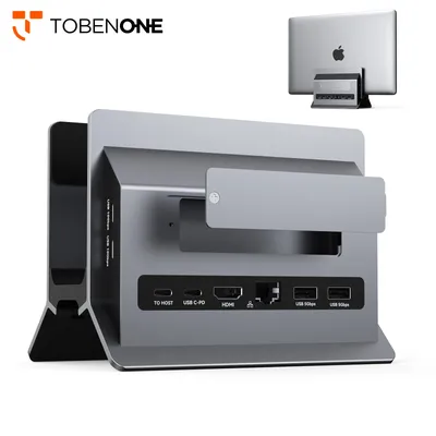 TobenONE Vertical Laptop Docking Station Stand for Mac Mini with 4K@60Hz HDMI SSD Card Slot for