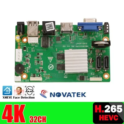 New 32CH 4K Face CCTV NVR Board NOVA 98323 2 SATA Ports Security Video Recorder Board 32CH