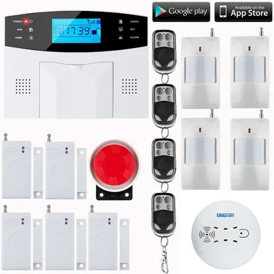 New LCD Keyboard RU/SP/EG Voice Wireless SMS Home GSM Alarm system House intelligent auto Burglar