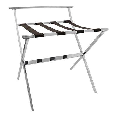 room360 London Brown Faux Leather High Back Folding Luggage Rack RLR002BRL20 - 2/Case