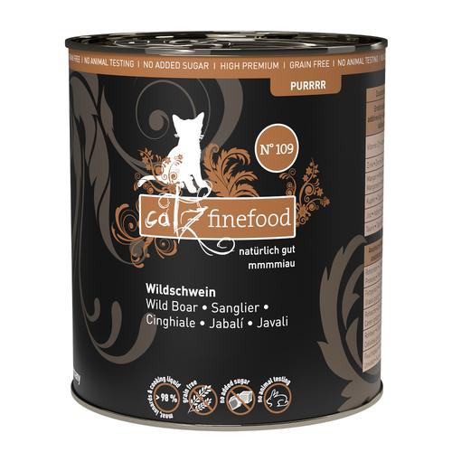 6 x 800g catz finefood Purrrr No.109 Wildschwein Katzenfutter nass