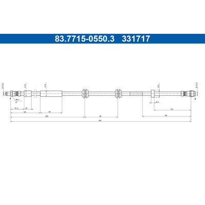 ATE Bremsschlauch vorne rechts links für MERCEDES-BENZ 2534201700 A2534201700 83.7715-0550.3 Image