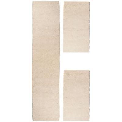 Bettumrandung THEKO "Hadj Uni", beige (natur weiß), H:25mm, Obermaterial: 100% Wolle, Bettumrandung, echter Berber Teppich, reine Wolle, handgeknüpft, Schlafzimmer Image