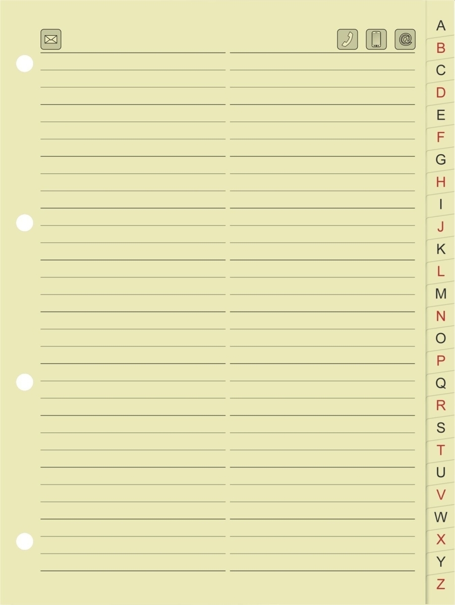 Brunnen Telefonringbuch-Ersatzeinlage A5 26-teilig chamois Image