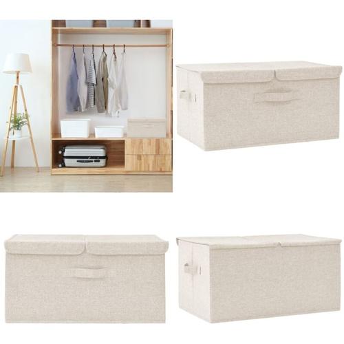 Aufbewahrungsbox Stoff 50x30x25 cm Creme - Aufbewahrungsbox - Aufbewahrungsboxen - Home & Living