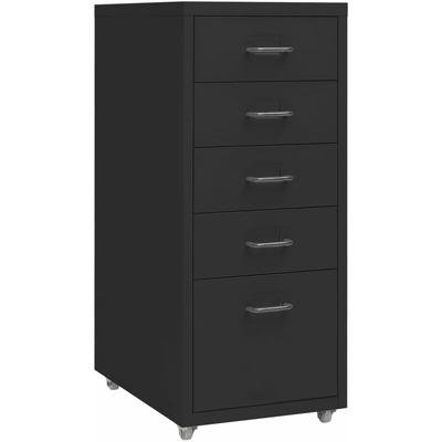 Aktenschrank mit Rollen Schwarz 28x41x69 cm Metall Vidaxl