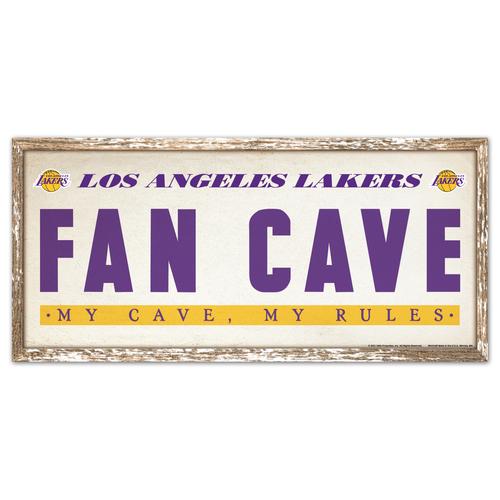 Holzschild Los Angeles Lakers Fan Cave – 20 x 43 cm