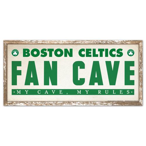 Holzschild Boston Celtics Fan Cave – 20 x 43 cm