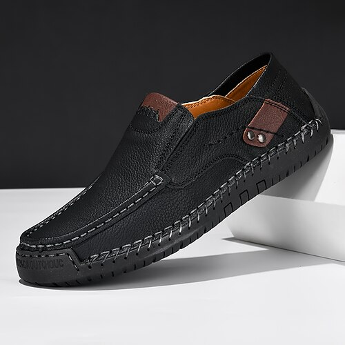 Lässige Slipper für Herren, leichte, atmungsaktive Kunstlederschuhe mit rutschfester Sohle, perfekt für den Alltag und Outdoor-Aktivitäten Image