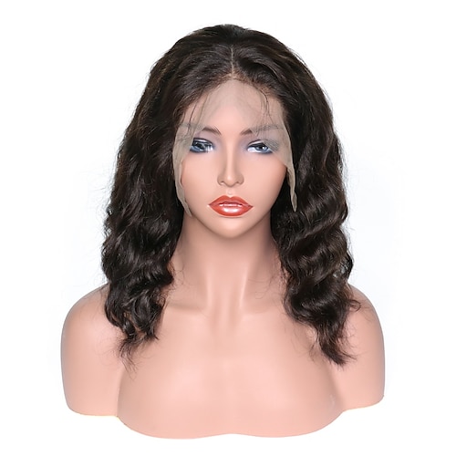 Remy Menschenhaar 13x4 Spitzenfront Perücke Freier Teil Brasilianisches Haar Große Wellen Tief geschweift Schwarz Natürlich Perücke 130% 150% 180% Haardichte mit Babyhaar 100% Jungfrau Leimlos Image