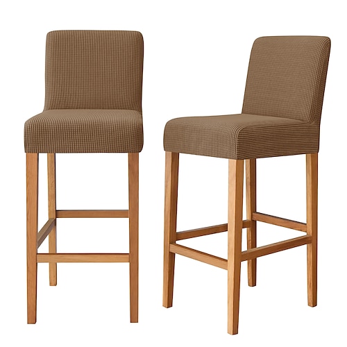 2 Stück Stretch-Barhocker-Bezüge, Pub-Thekenhocker-Stuhlhussen für Esszimmer-/Café-Möbel, burgunderrot, Stretch-Sitzbezüge, rutschfest, mit elastischer Unterseite