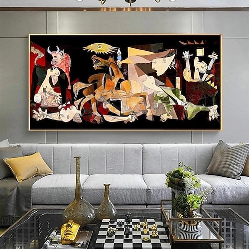 Pablo Picasso-Gemälde, 100 % handgefertigt, Guernica-Leinwand, Pablo Picasso-Guernica-Gemälde, Fanous-Ölgemälde, Guernica-Wandkunst, Guernica-farbiges Pablo Picasso-La-Guernica-Leinwandgemälde Image