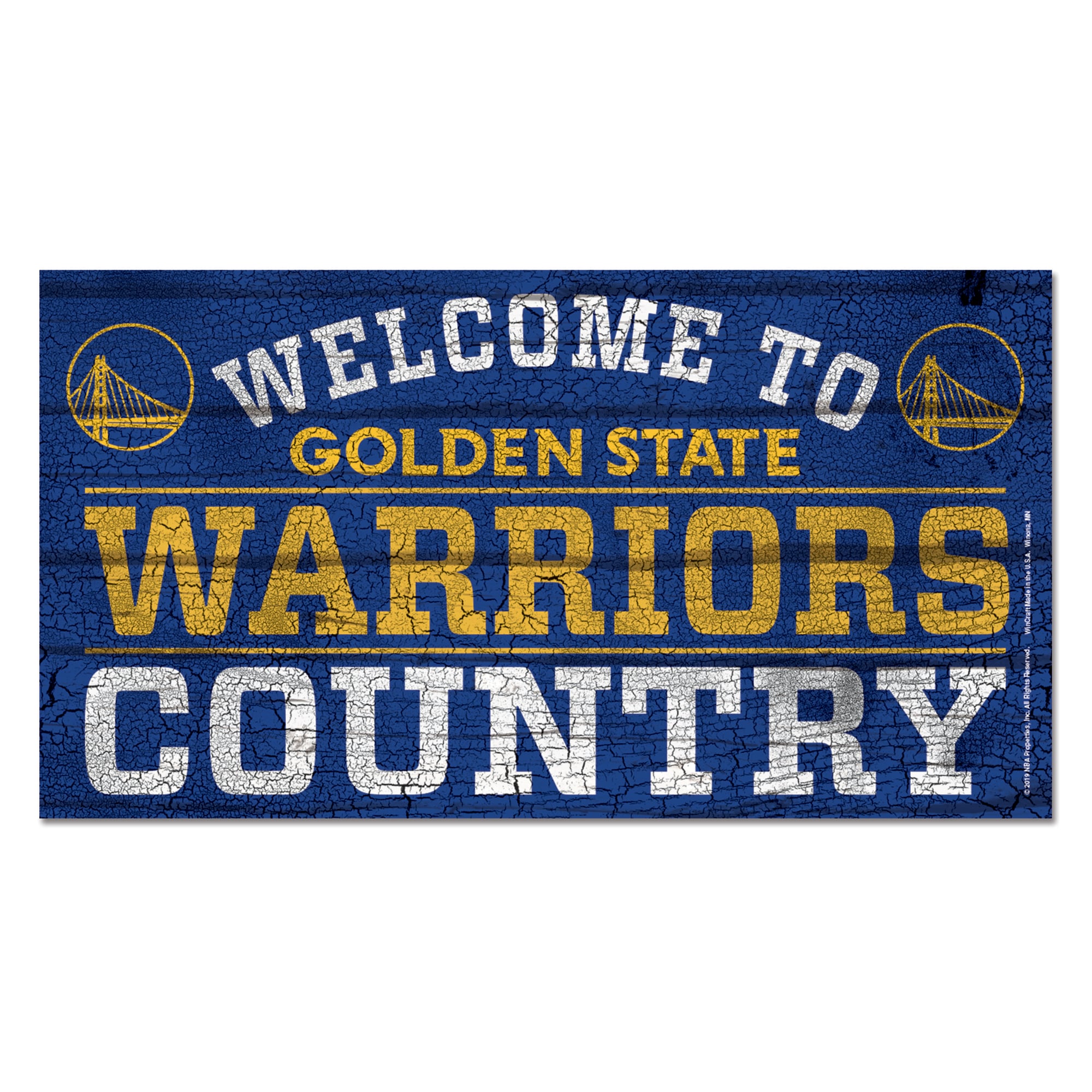 Panneau en bois Bienvenue sur Golden State Warriors - 13x24 pouces - No Gender Taille: One Size Only