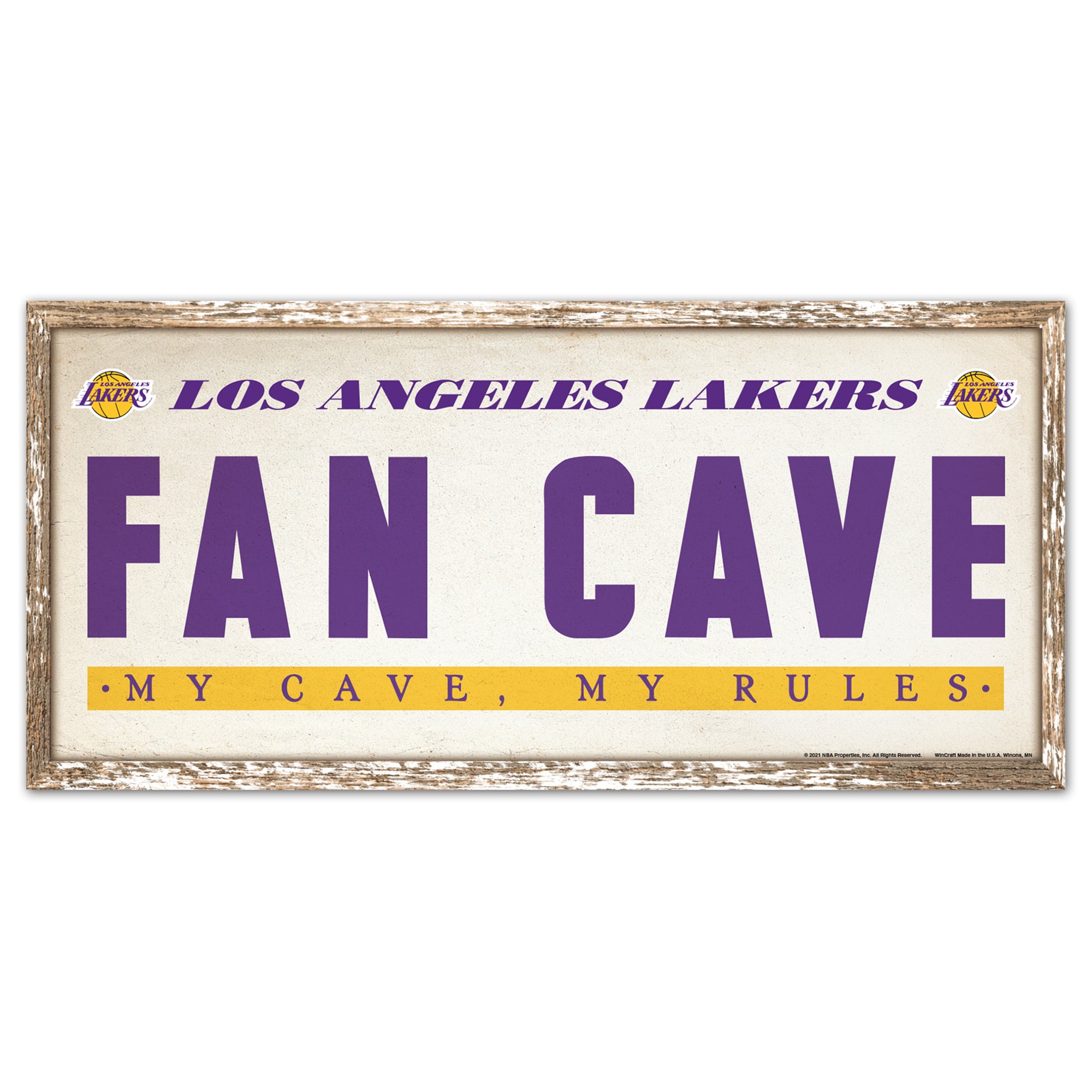 Panneau en bois Fan Cave des Los Angeles Lakers - 8 x 17 pouces - No Gender Taille: One Size Only