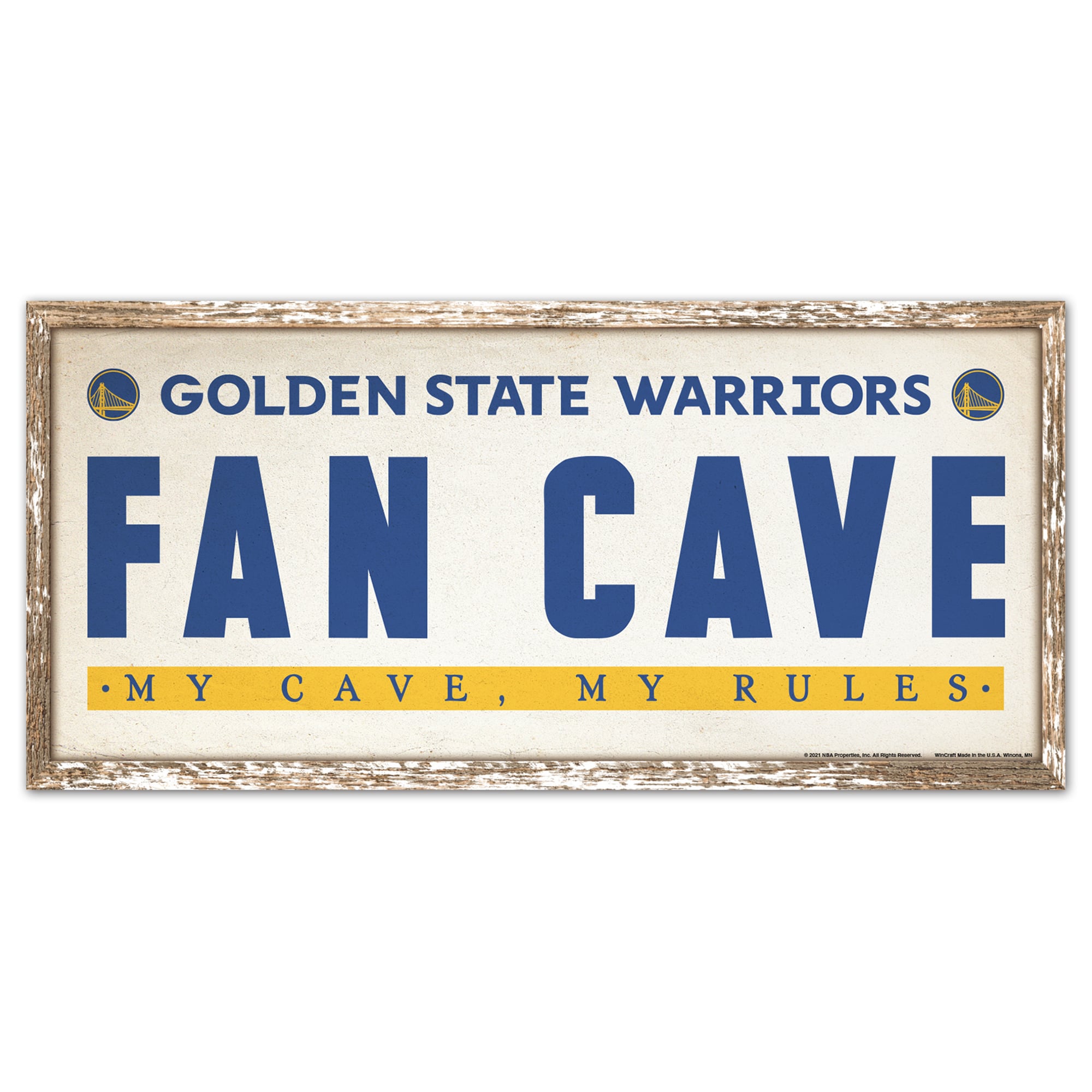 Panneau en bois Fan Cave des Golden State Warriors - 8 x 17 pouces - No Gender Taille: One Size Only